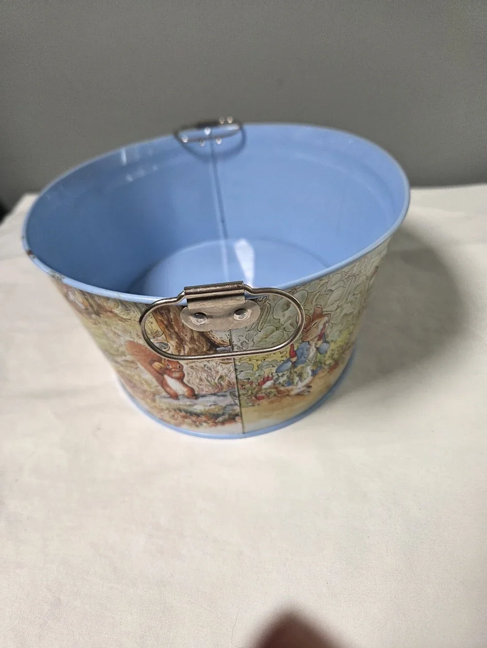 SCHYLLING 1996 Estonia Tin Basket Pail Tub Bucket Oval with Handles